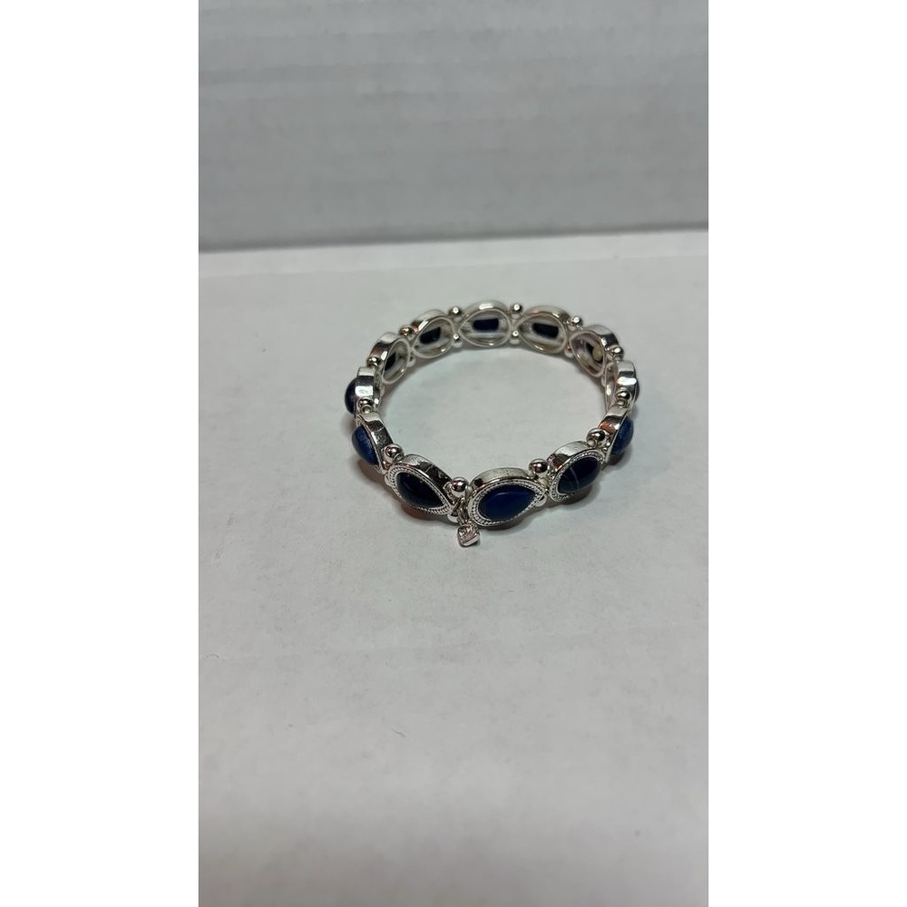 Vintage Silver and Blue Stone Bracelet